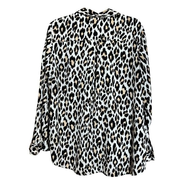 Chicos Top Womens XL 3 Multicolor Animal Print Collared Button Up Blouse - Picture 6 of 9